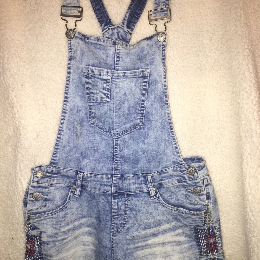 Denim overalls short